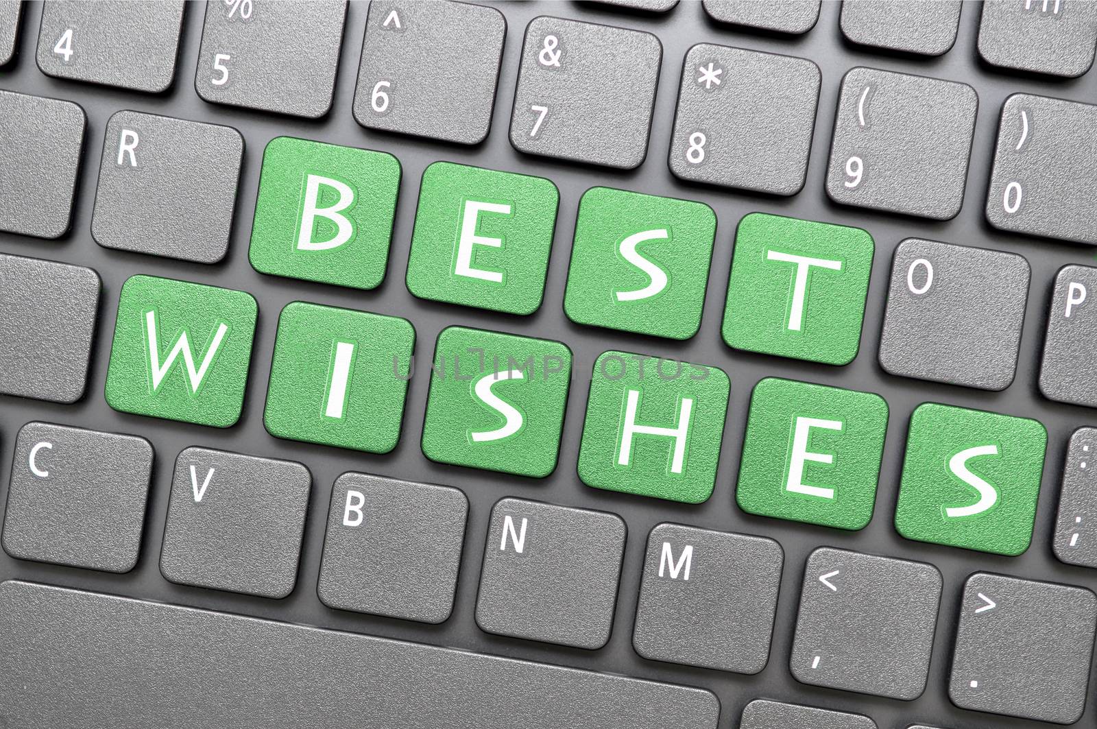 Green best wishes on keyboard
