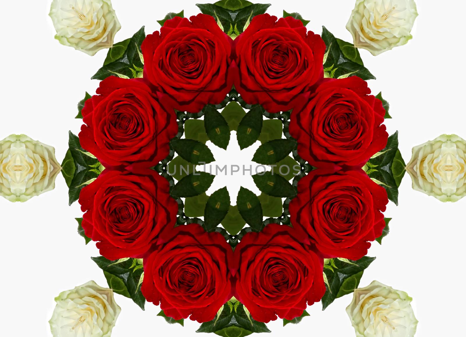 abstract kaleidoscopic pattern,background for design of roses