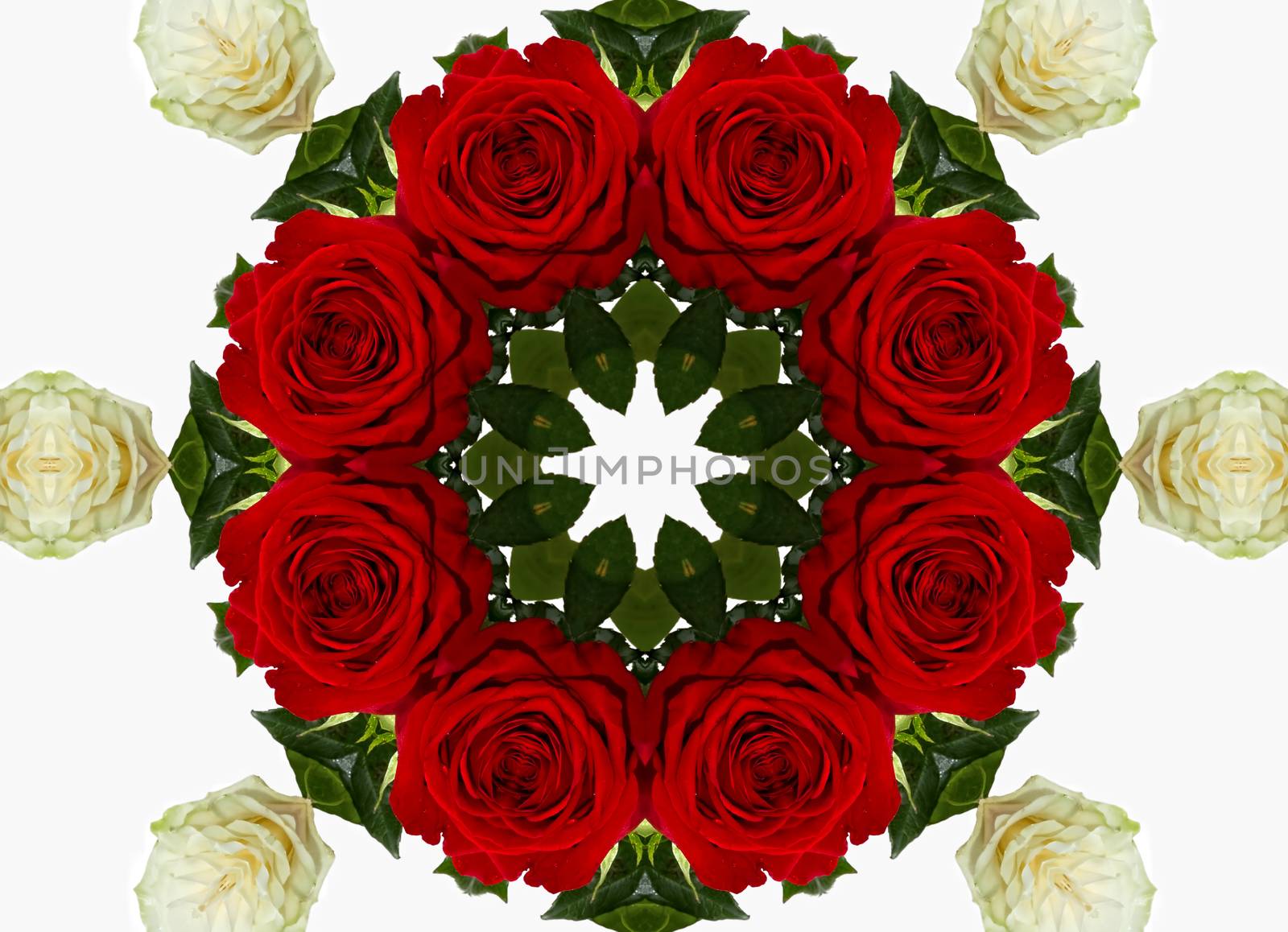 abstract kaleidoscopic pattern,background for design of roses