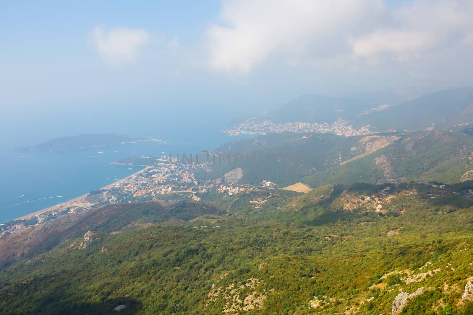 Montenegro, Rafailovici - JUNE 06, 2014: view on sea beach