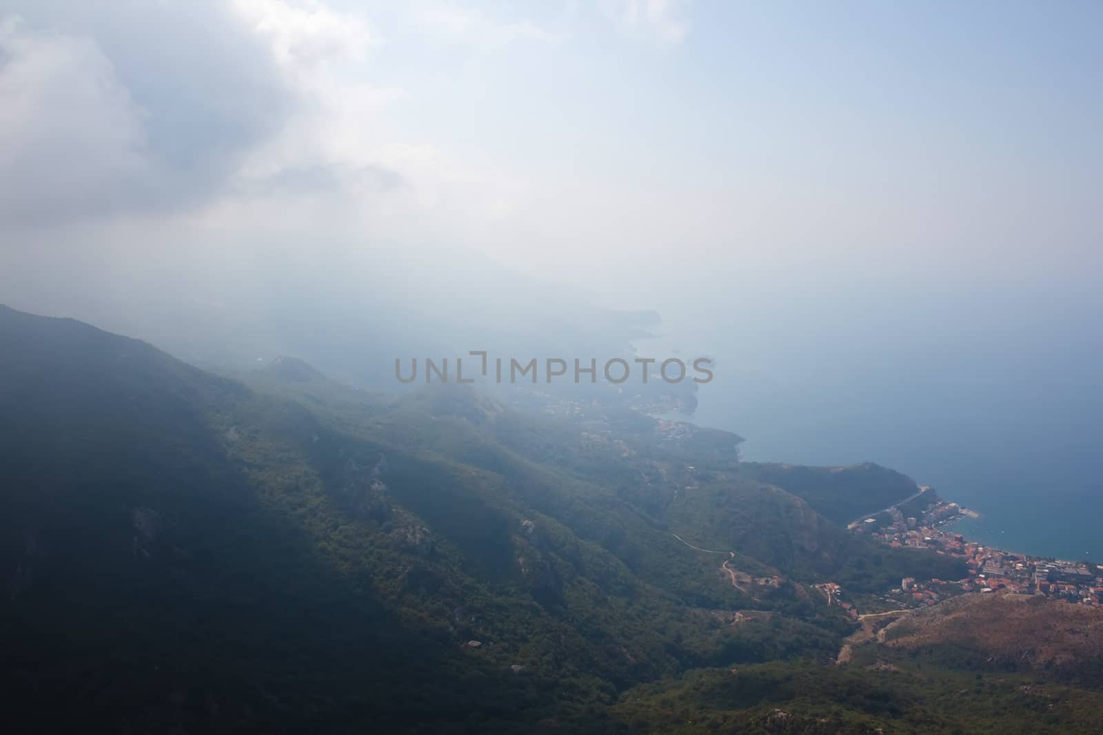 Montenegro, Rafailovici - JUNE 06, 2014: view on sea beach