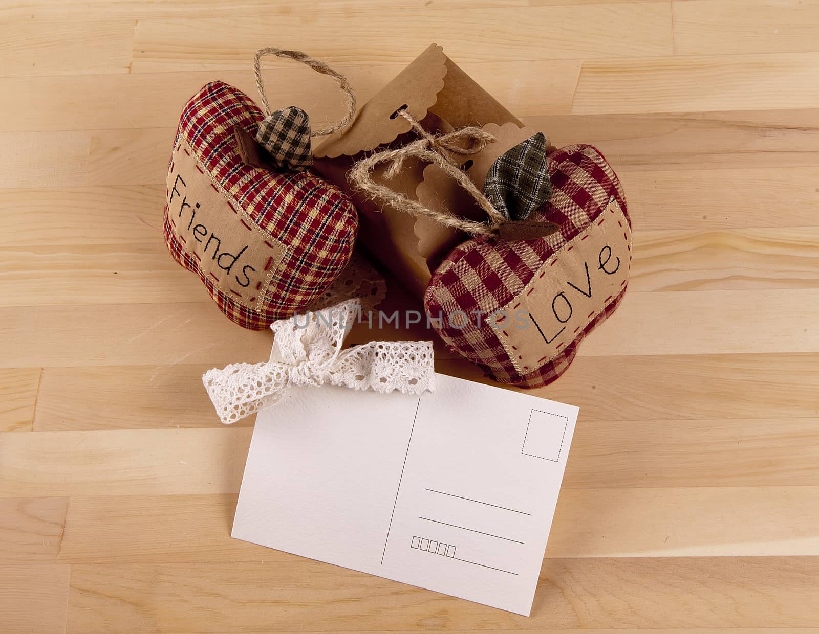 Beautiful composition with invitation cards, love and friendship. Work executed in vintage style.