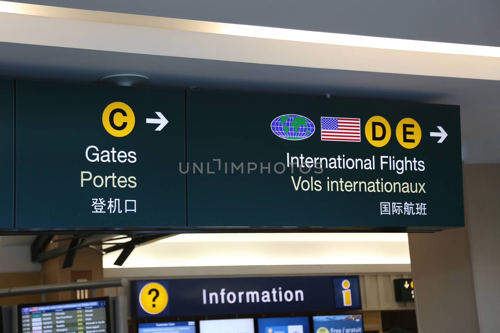 Direction sign inside YVR airport