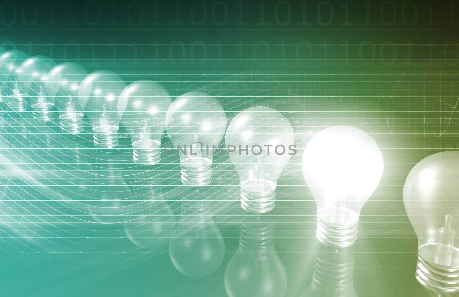 Innovation Business Concept with Lightbulb Idea as Art
