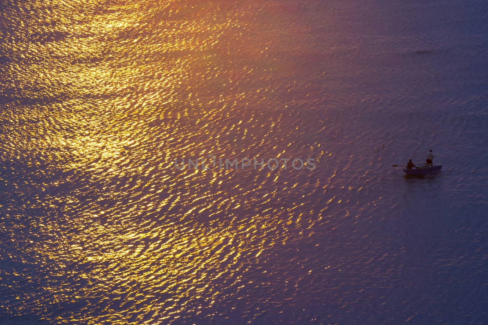 Fishing boat at sunrise by miradrozdowski