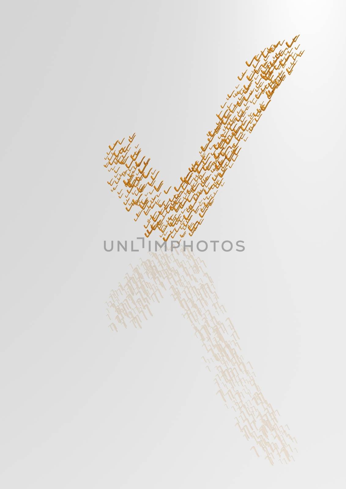 Check mark sign made from a set of small check marks.