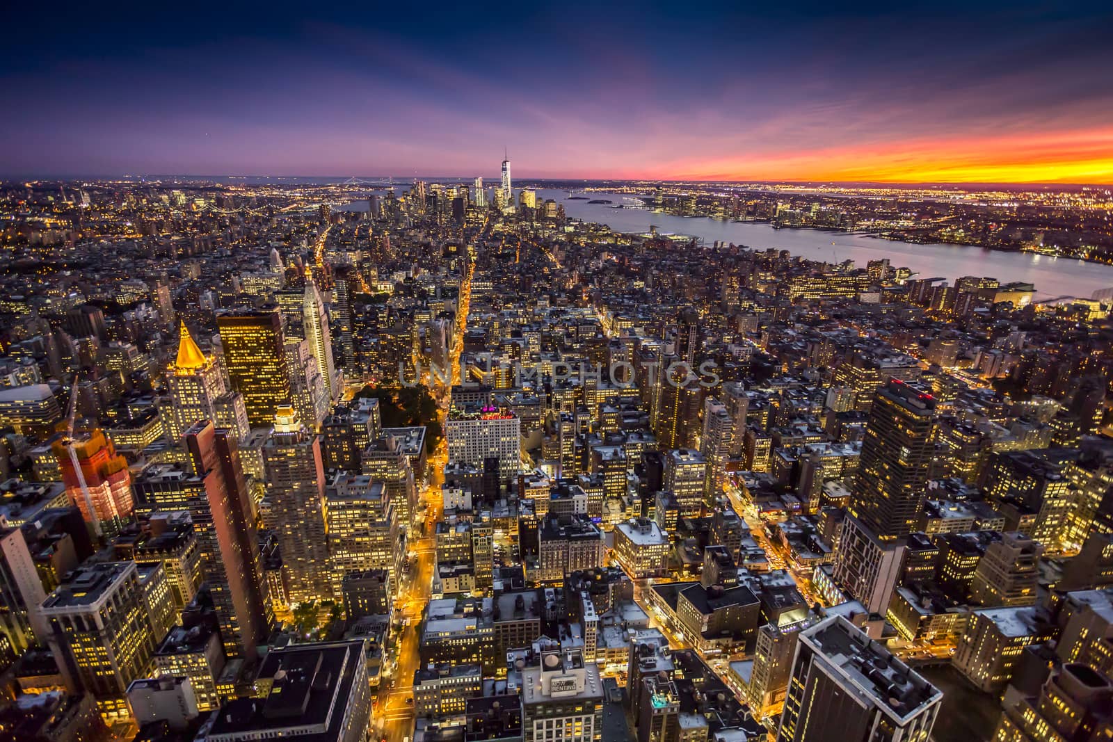 Top view of New York City, Tilt and Shift Blur