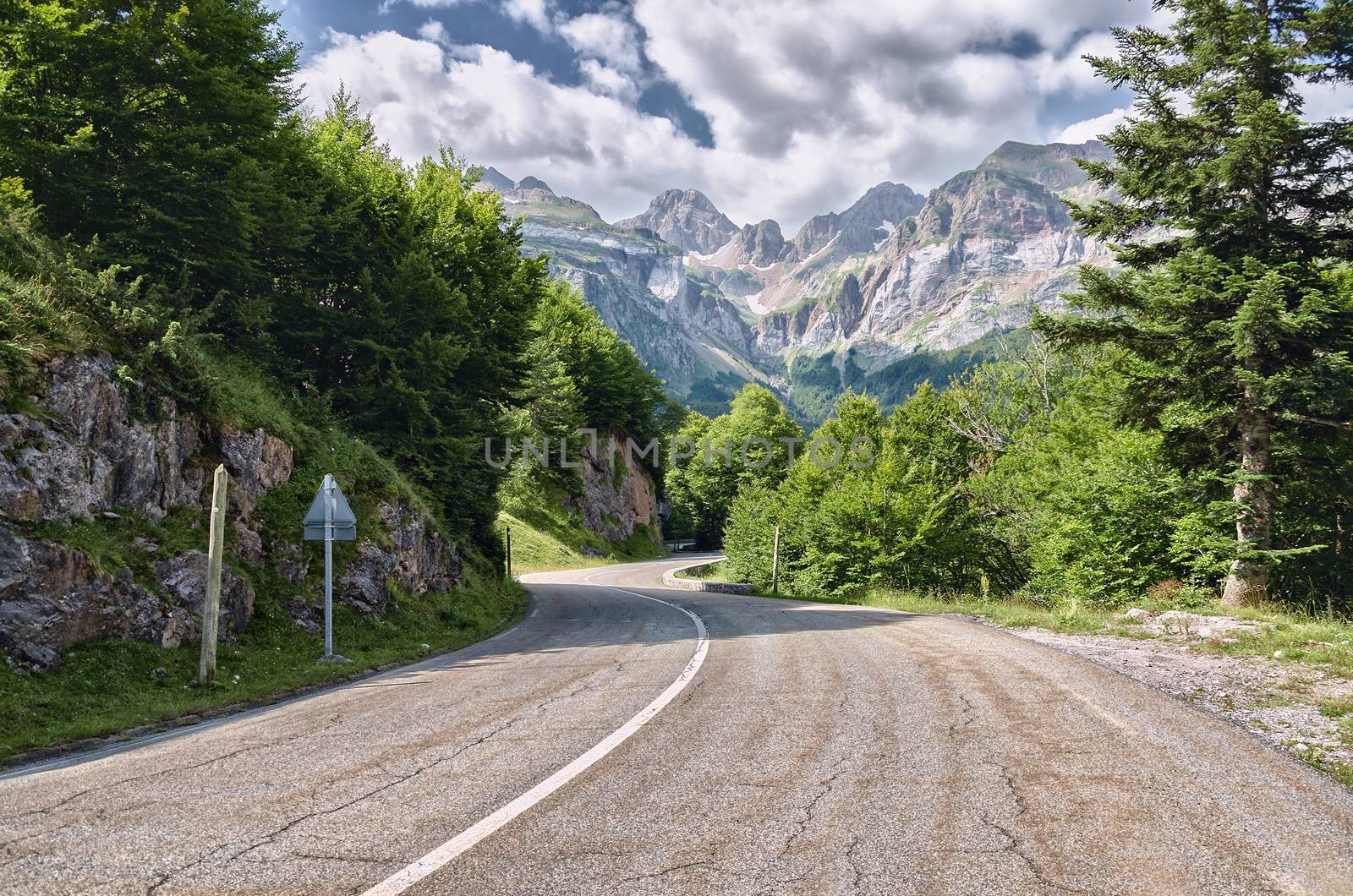 Amazing landscape at the Pyrenees mountains in France