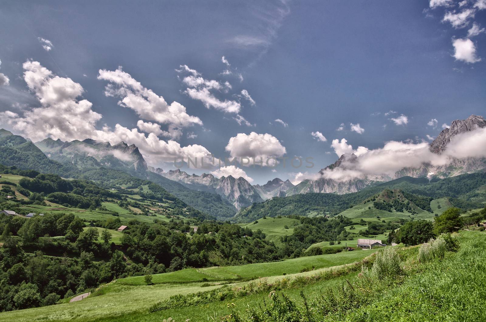 Amazing landscape at the Pyrenees mountains in France