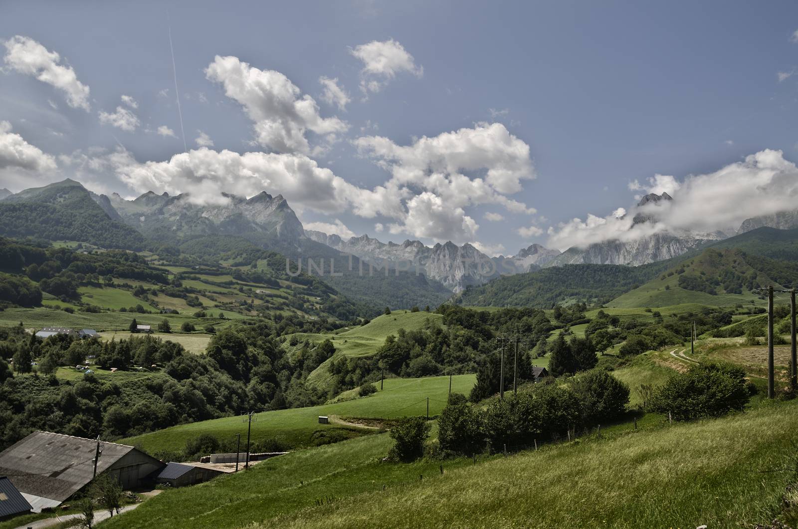 Amazing landscape at the Pyrenees mountains in France