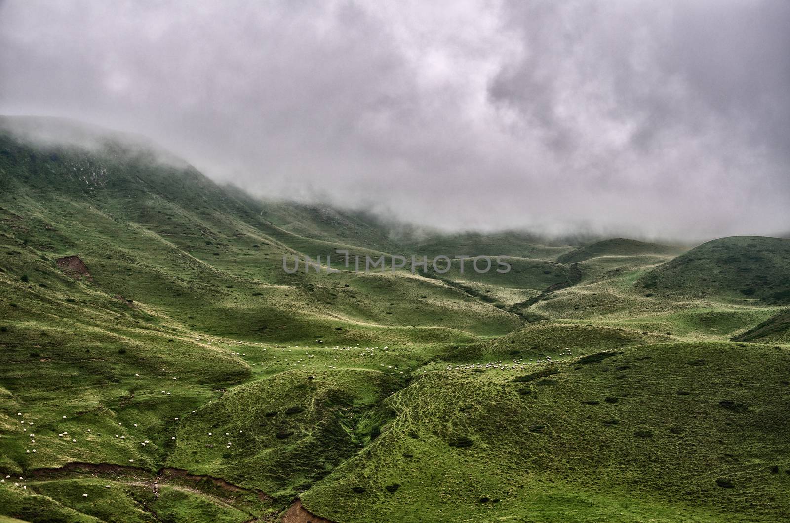 Amazing landscape at the Pyrenees mountains in France