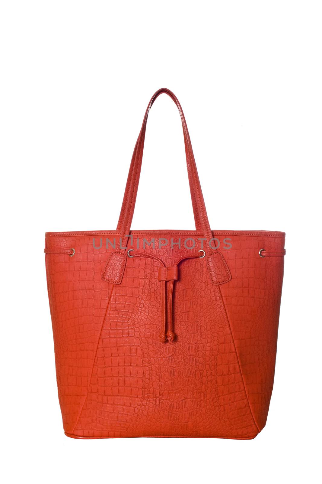 Red women bag isolated on white background.