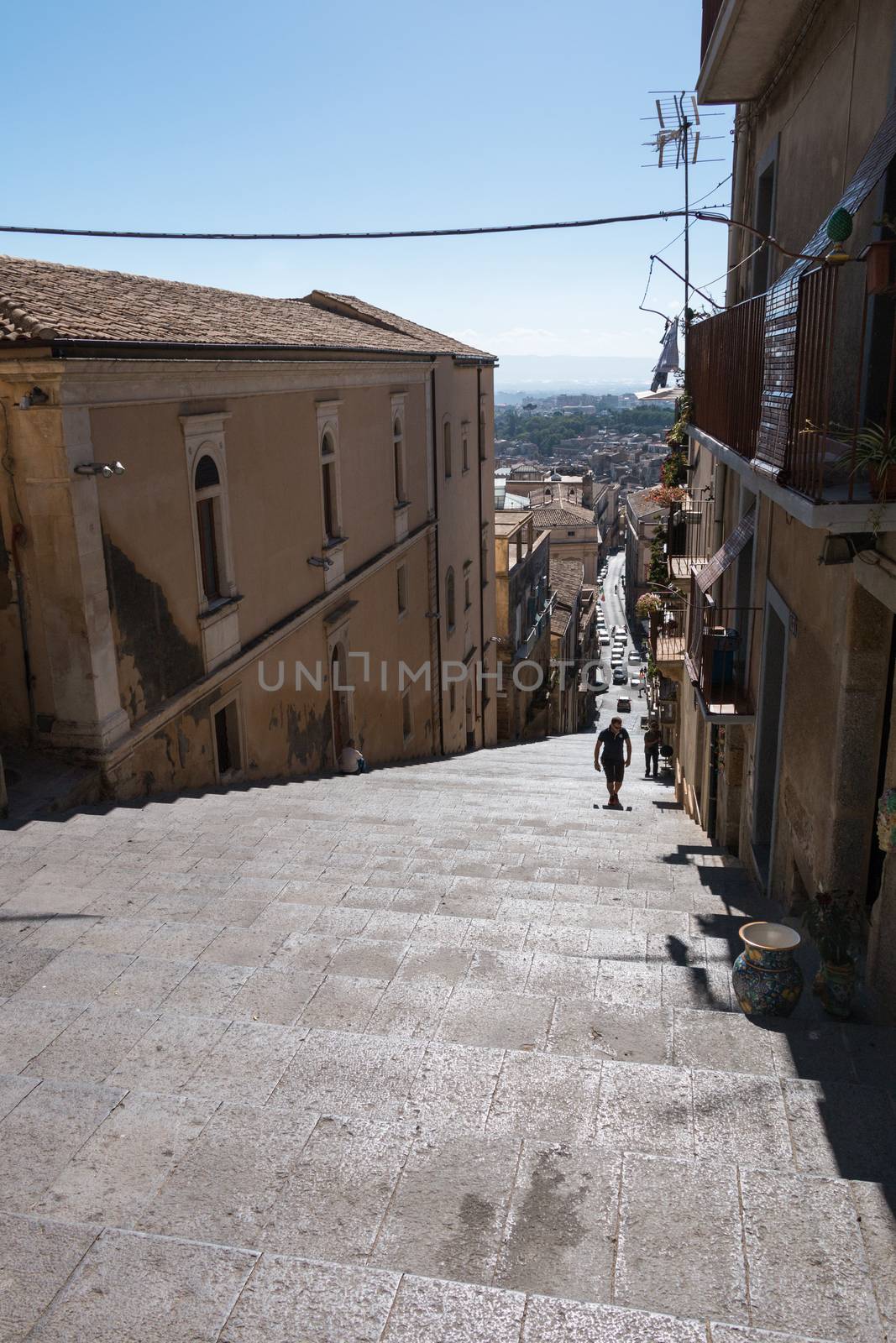 Famous staircase of Caltagirone in Sicily known for its ceramics