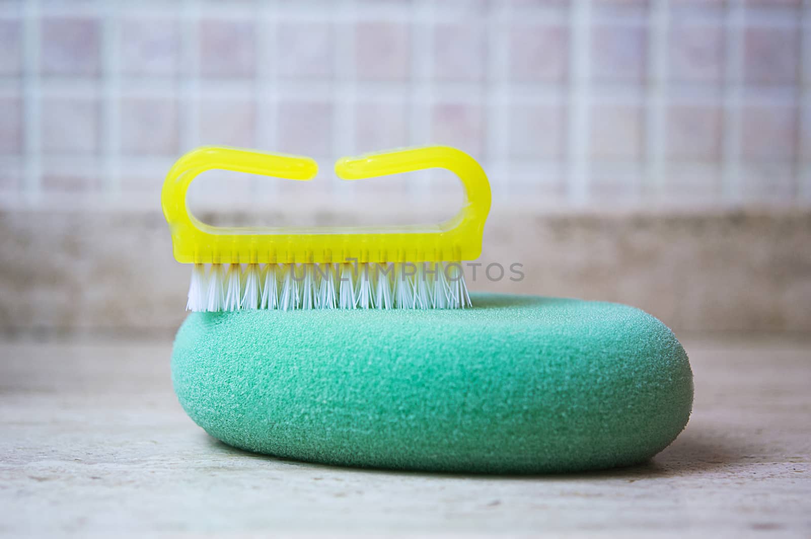 Nail brush and sponge bath