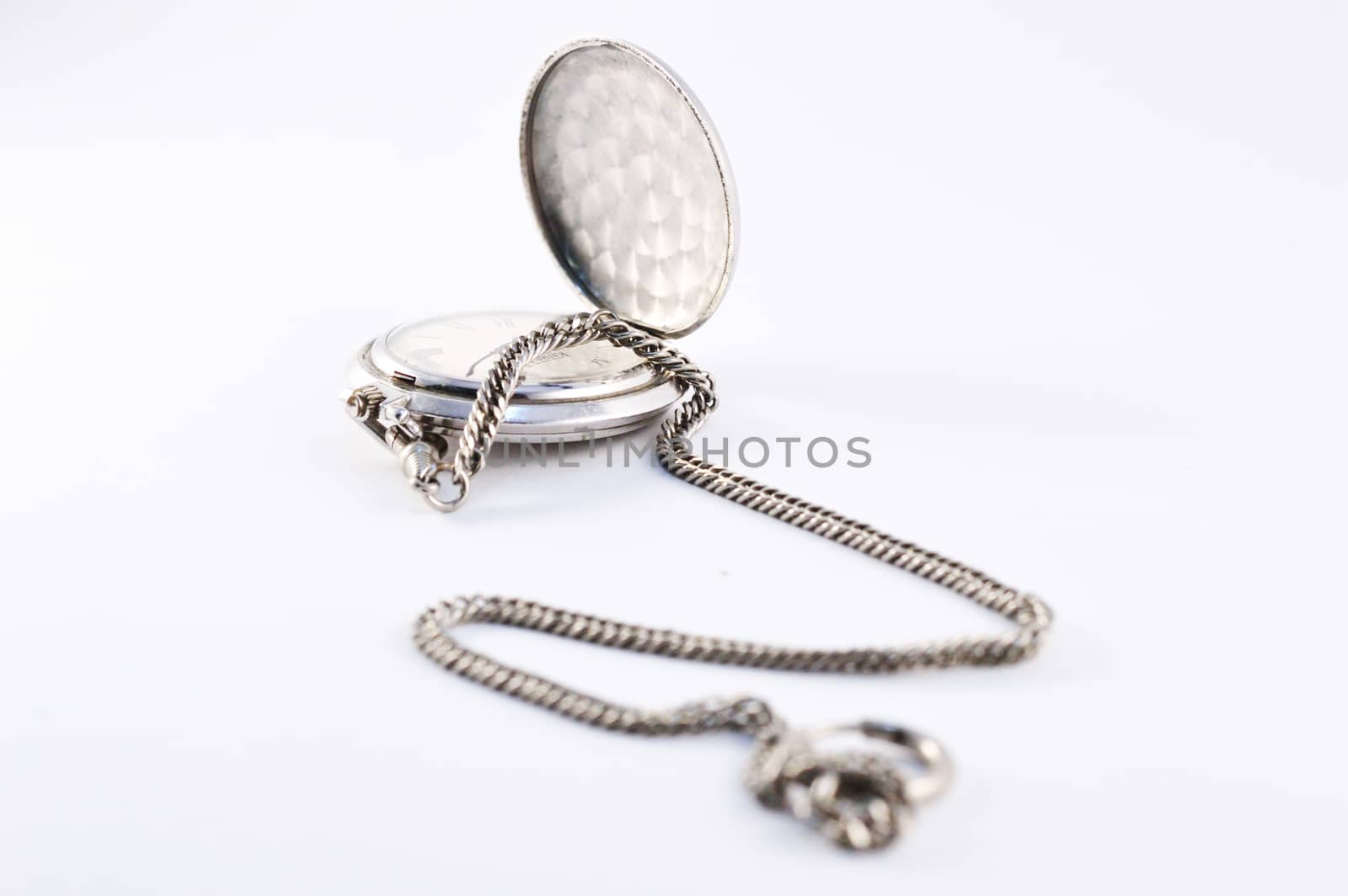 Old pocket watch isolated high contrast isolated