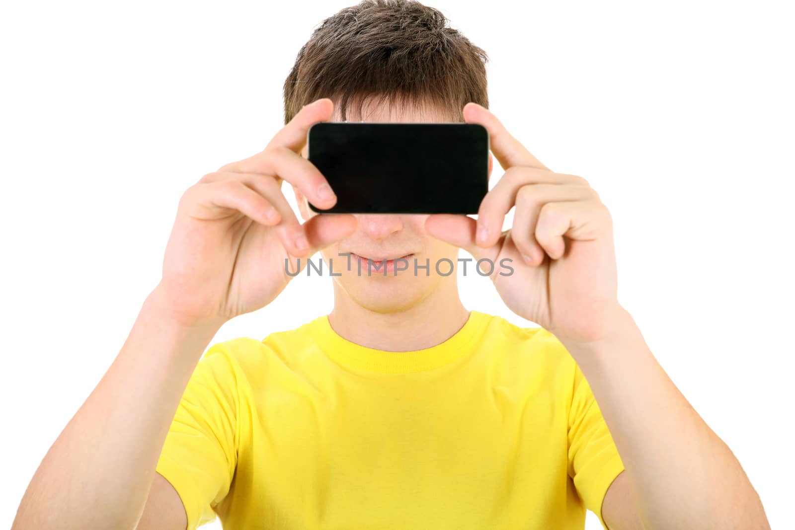 Teenager with Cellphone by sabphoto