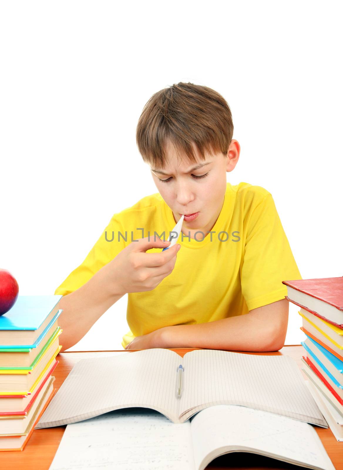 Sick Kid with a Books by sabphoto