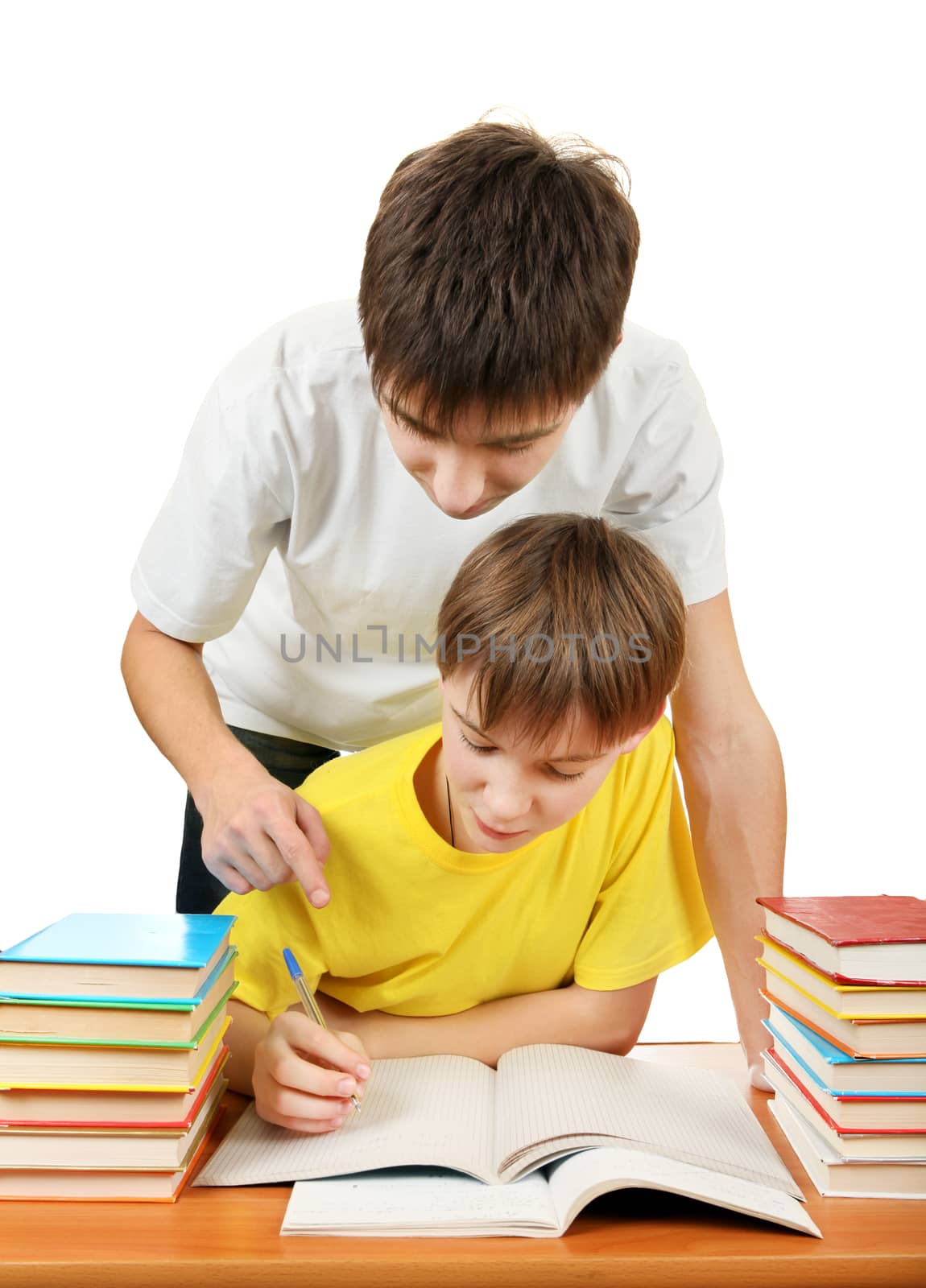 Brothers doing Homework by sabphoto