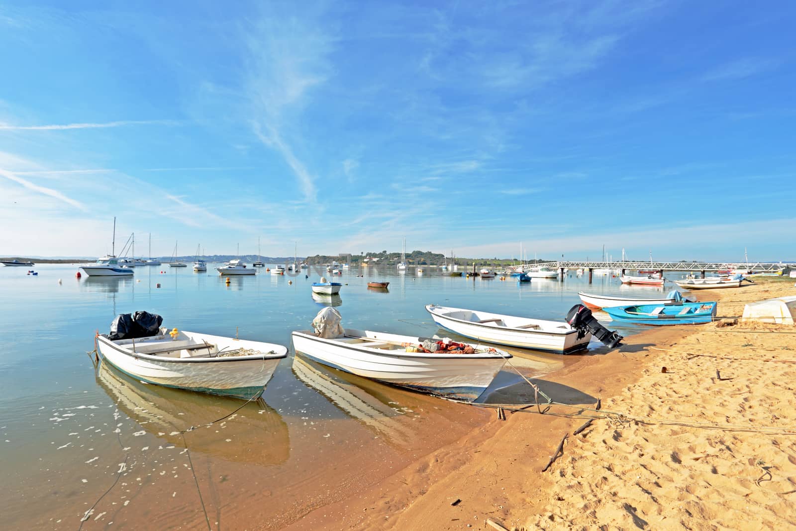 The harbor from Alvor in the Algarve Portugal