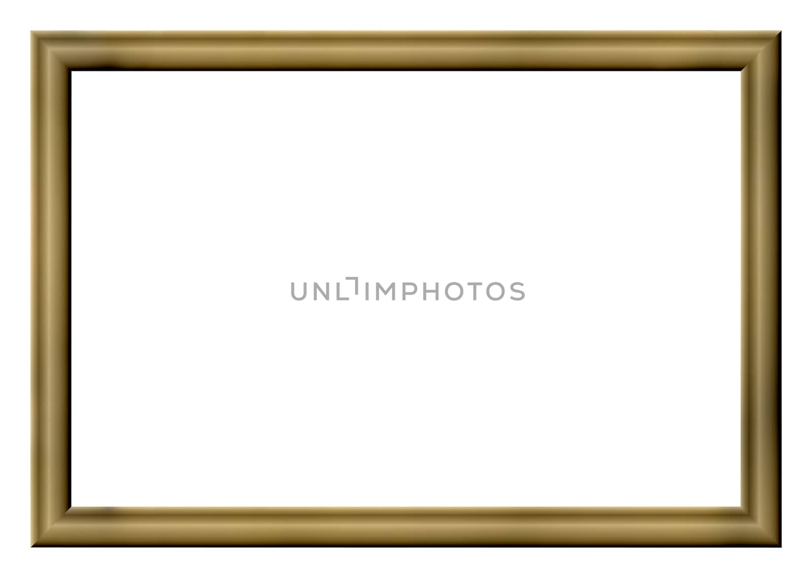 Rectangular empty mustard tone embossed photo frame on a white background