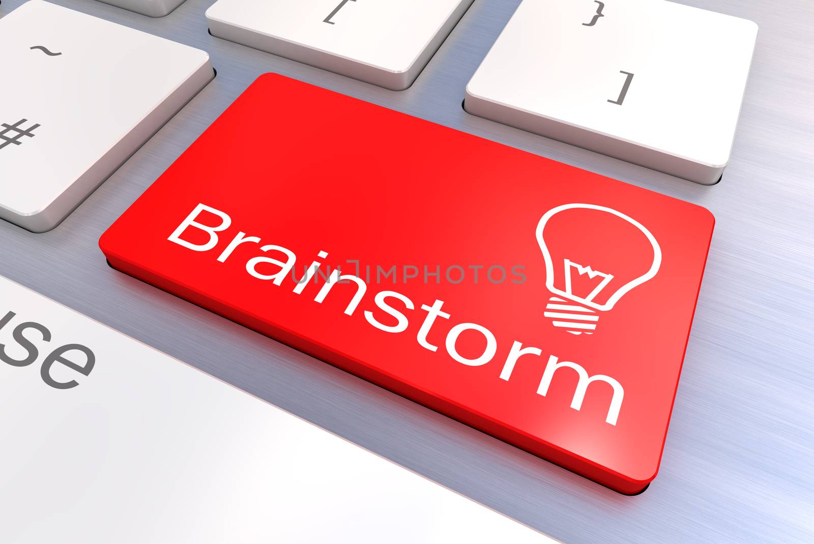 A Colourful 3d Rendered Illustration showing a Brainstorm Concept on a Computer Keyboard