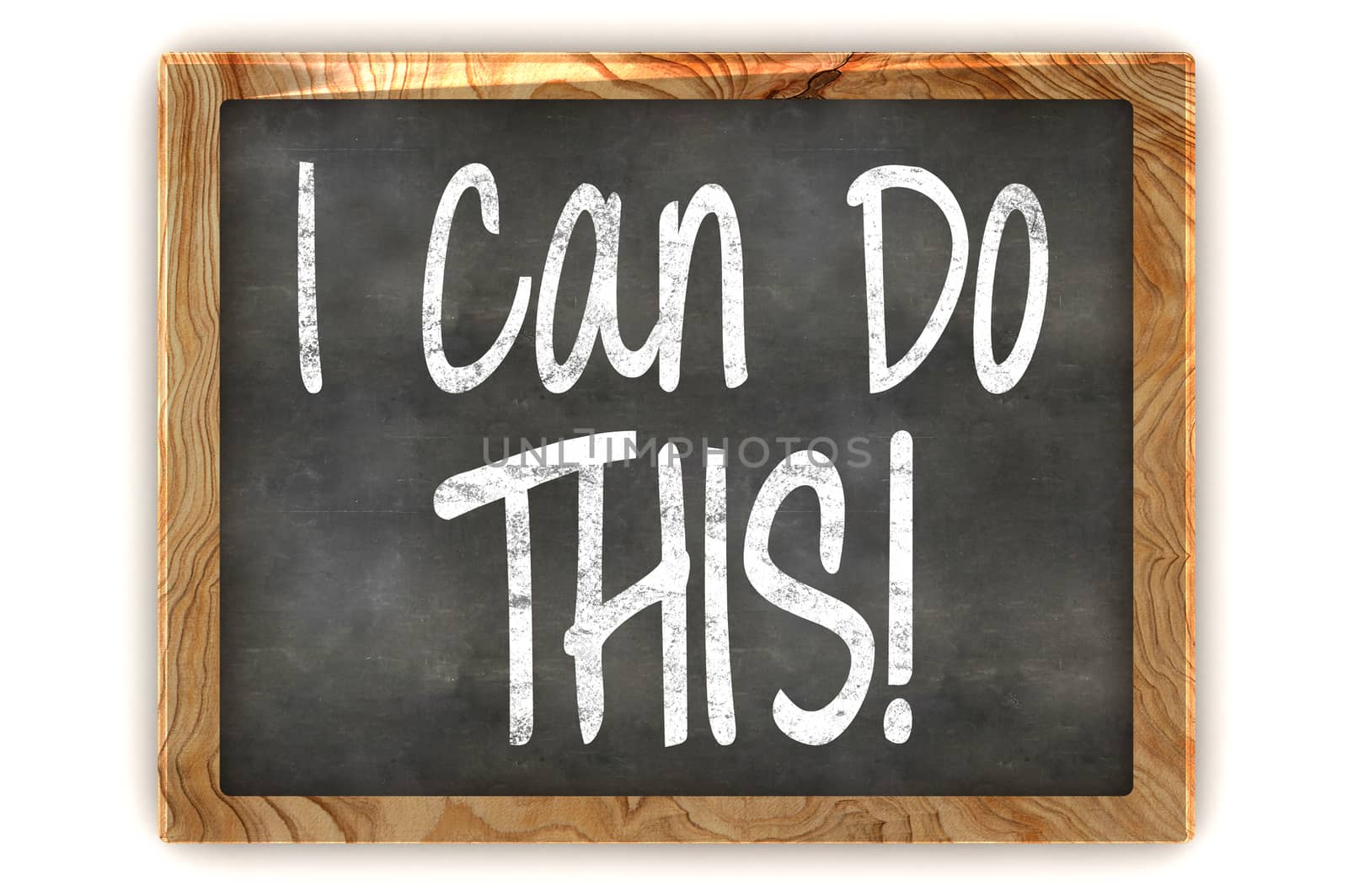A Colourful 3d Rendered Blackboard showing the Inspirational Message "I Can Do This!"