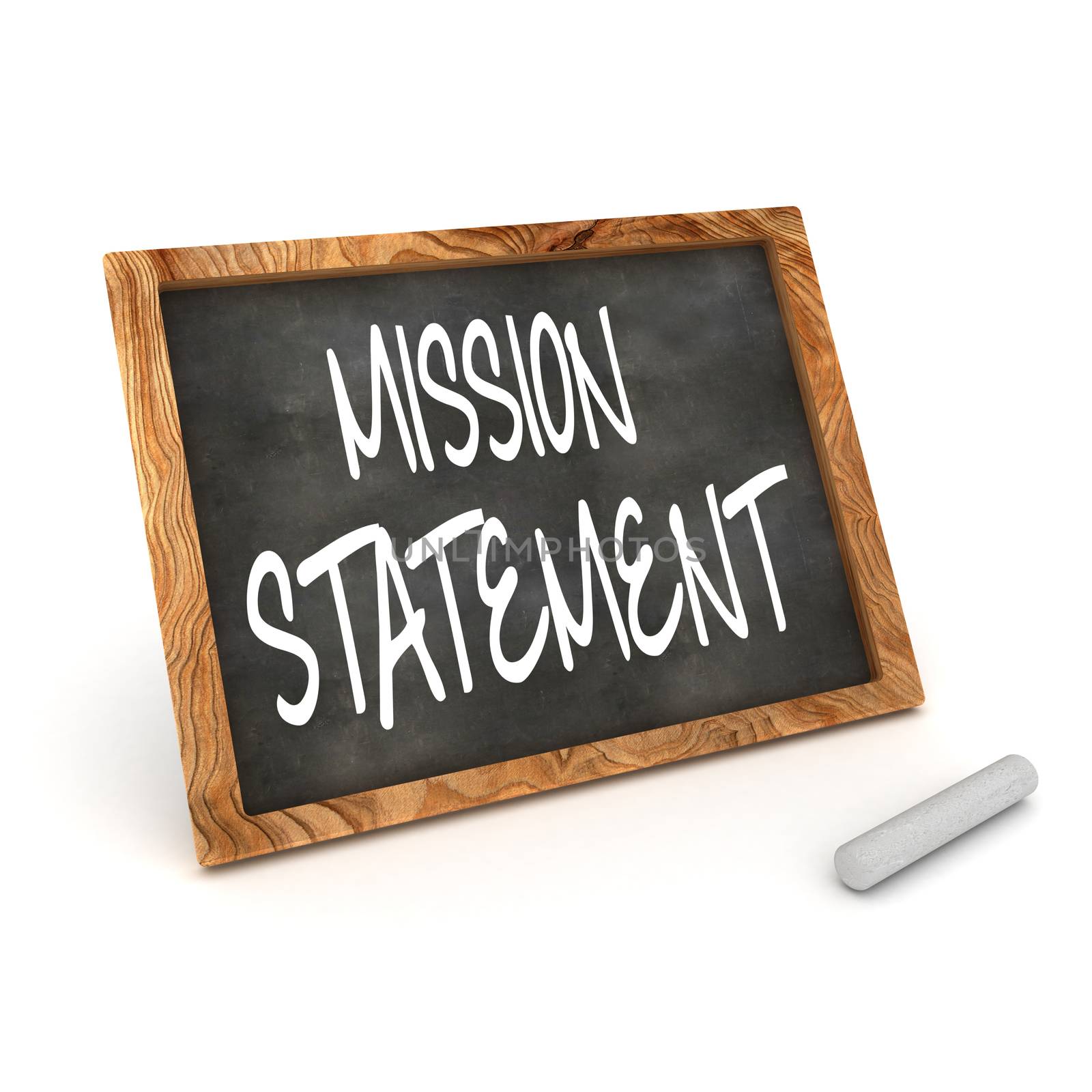 A Colourful 3d Rendered Illustration of a Blackboard showing Mission Statement