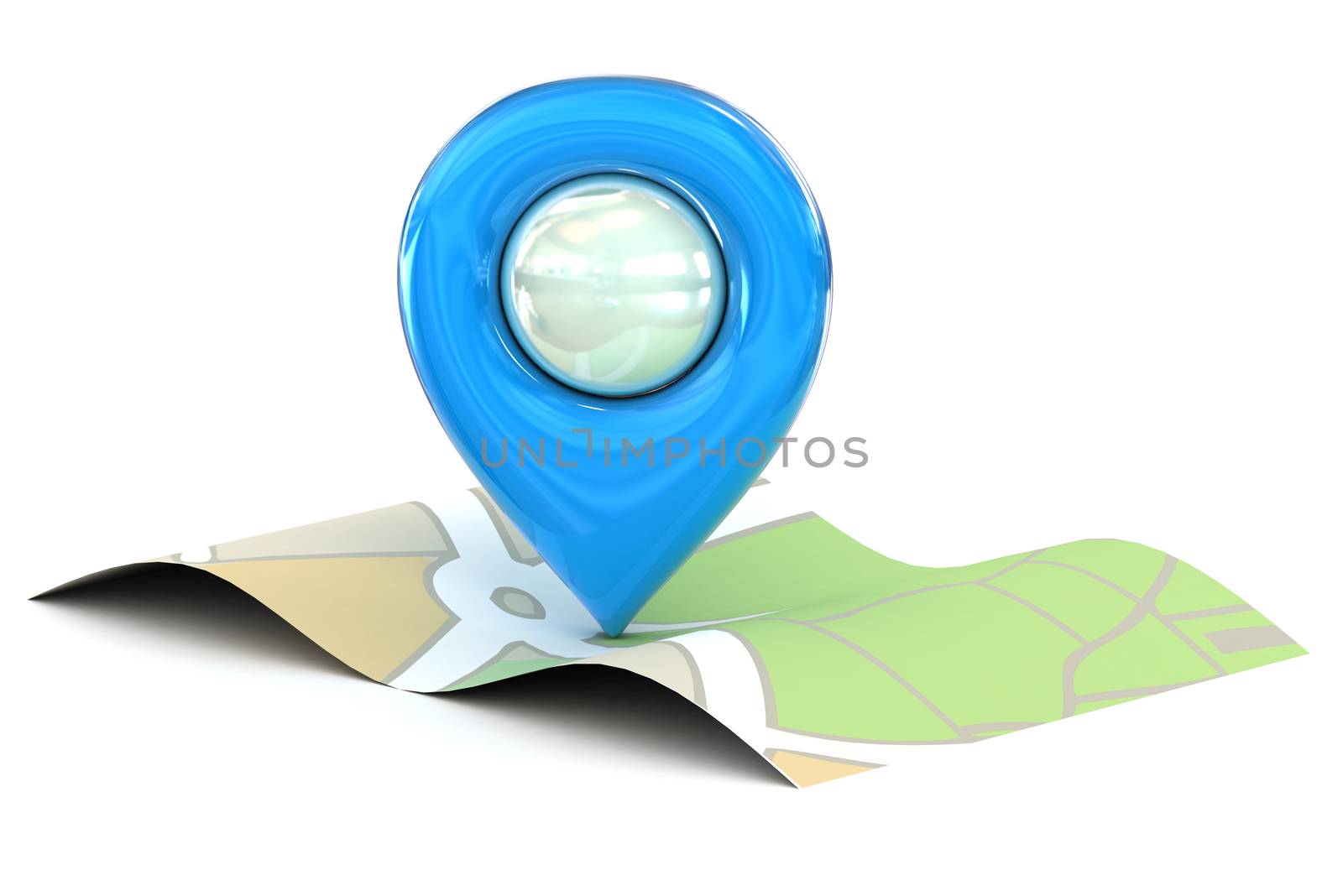 Blue Map pointer icon by head-off