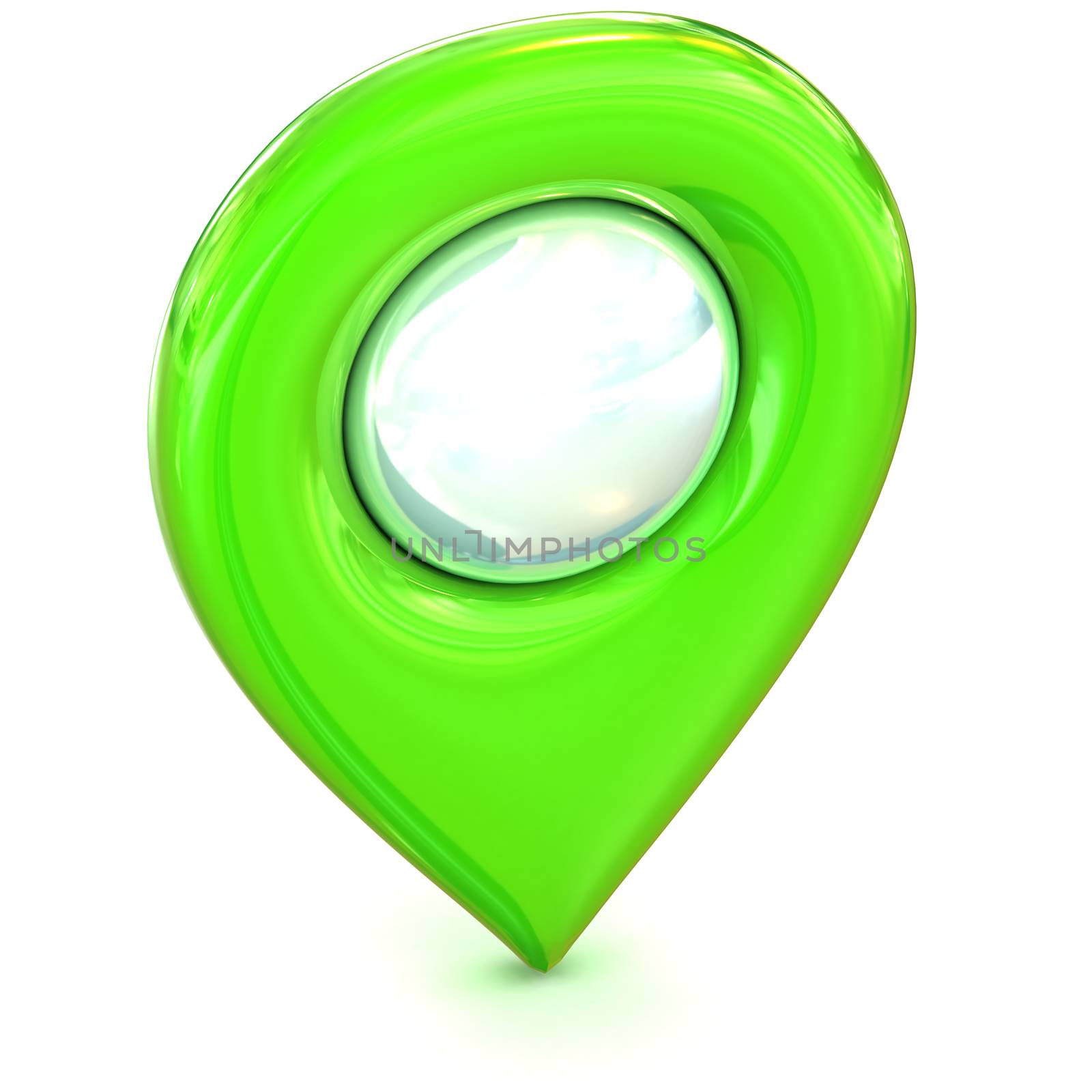 A Colourful 3d Rendered Map or GPS Marker Icon