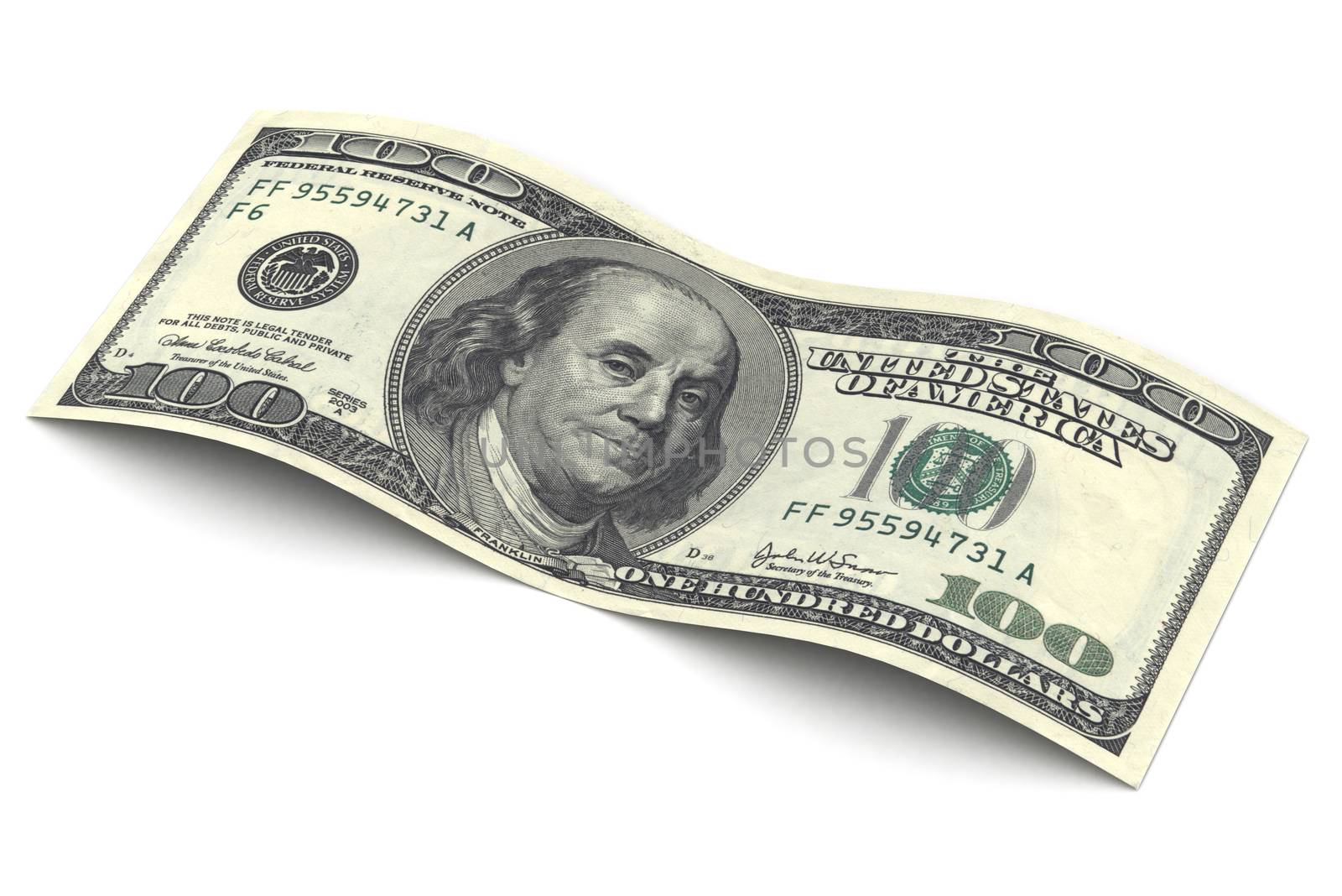 A Colourful 3d Rendered Illustration of a Hundred Dollar Bill