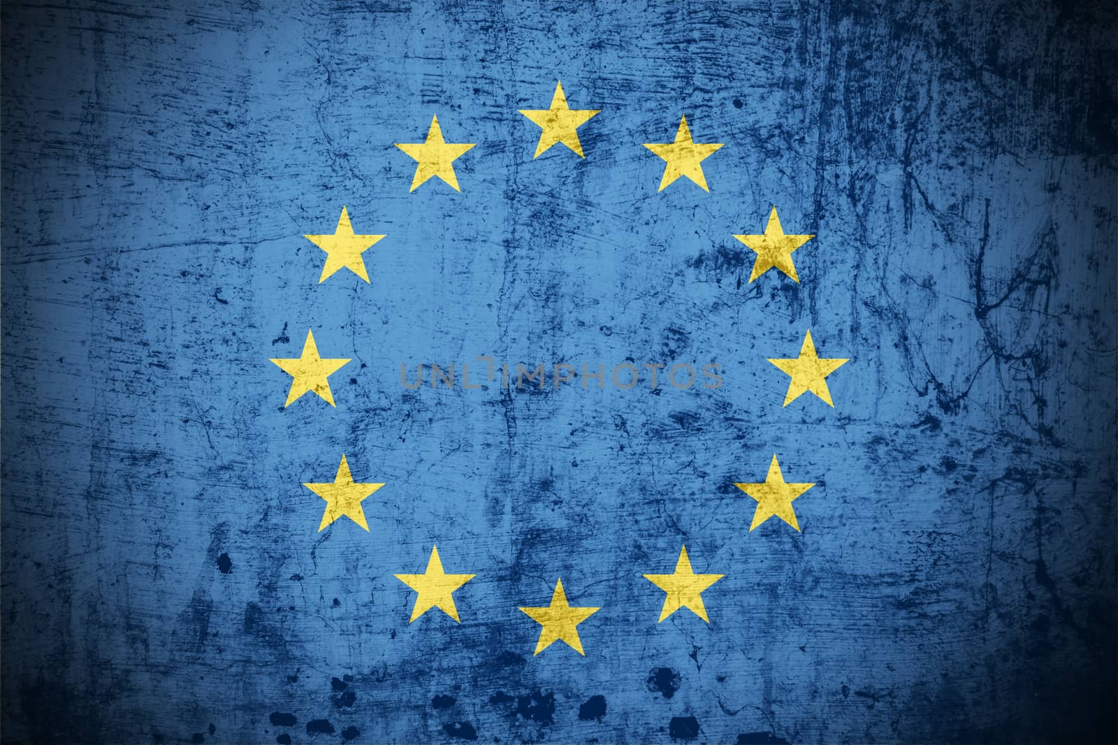 A Colourful Grunge style Euro Flag Illustration