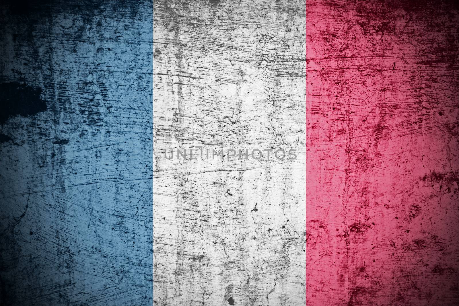 A Colourful Grunge style French Flag Illustration