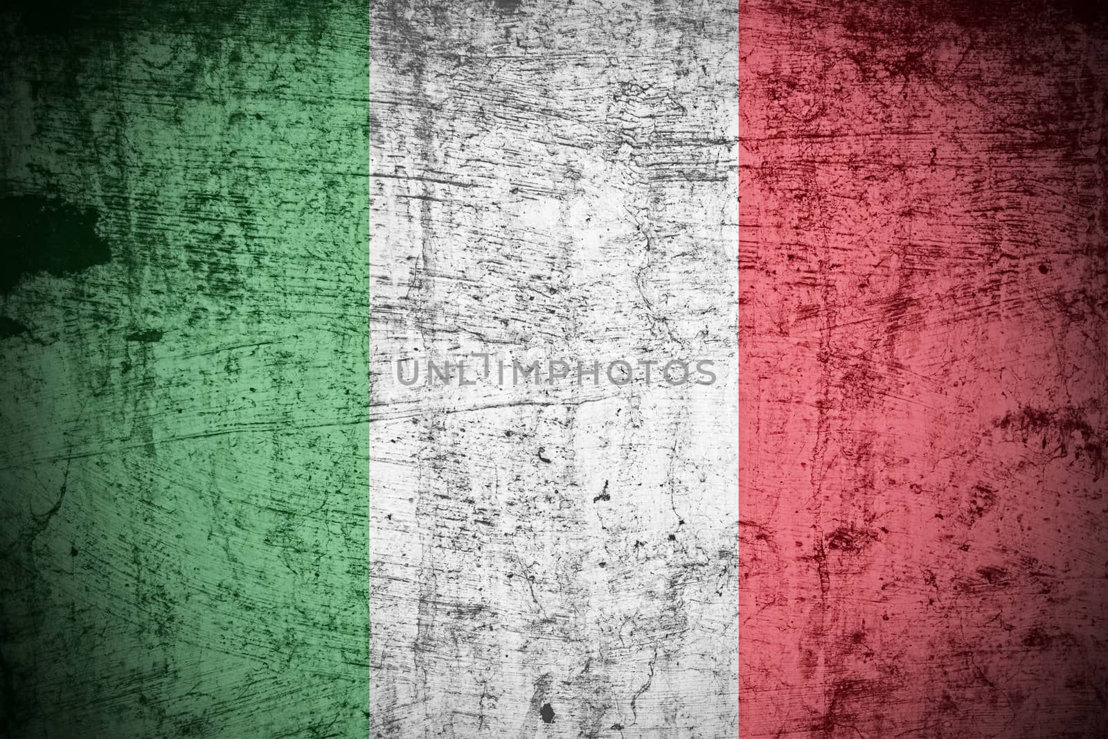 A Colourful Grunge style Italian Flag Illustration