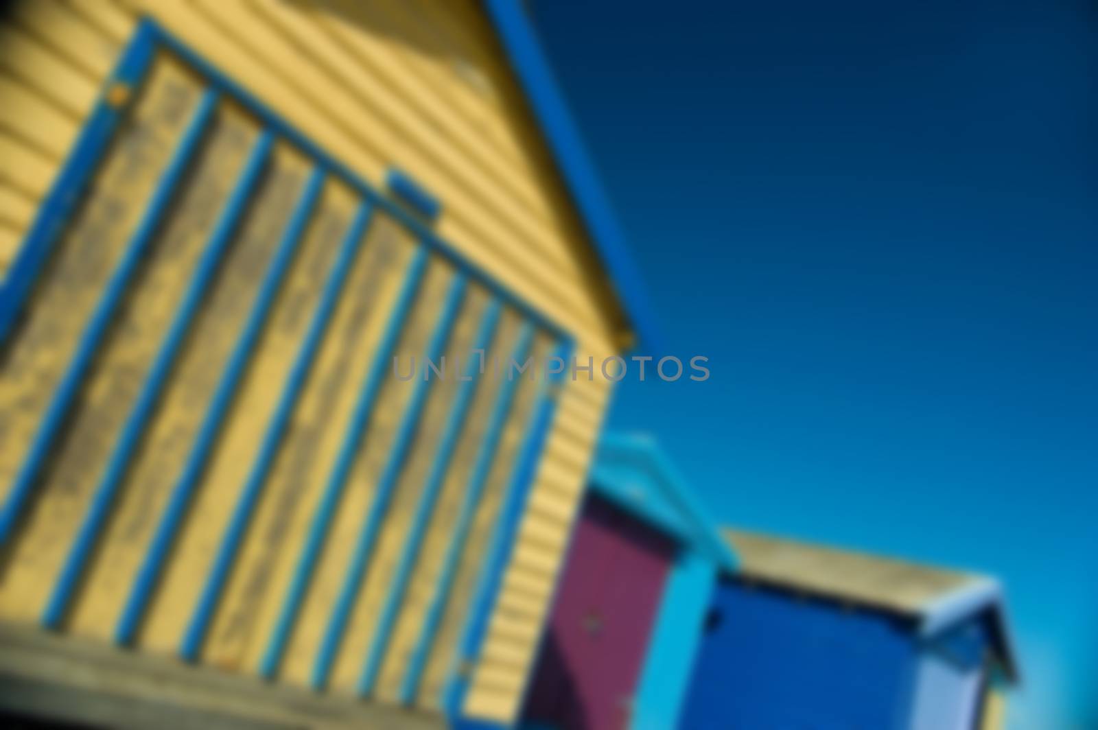 An Artistic Blurred Photo of Rustic Beach Huts (Melbourne)