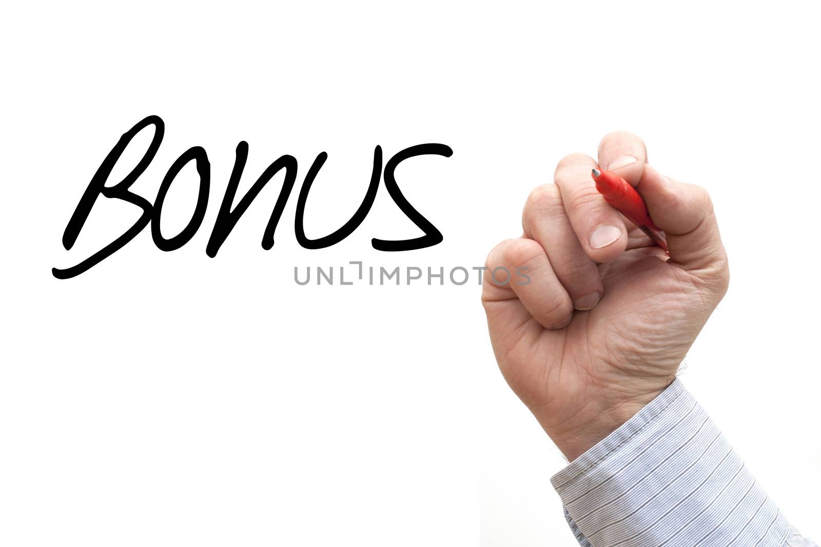 Hand Writing 'Bonus' by head-off