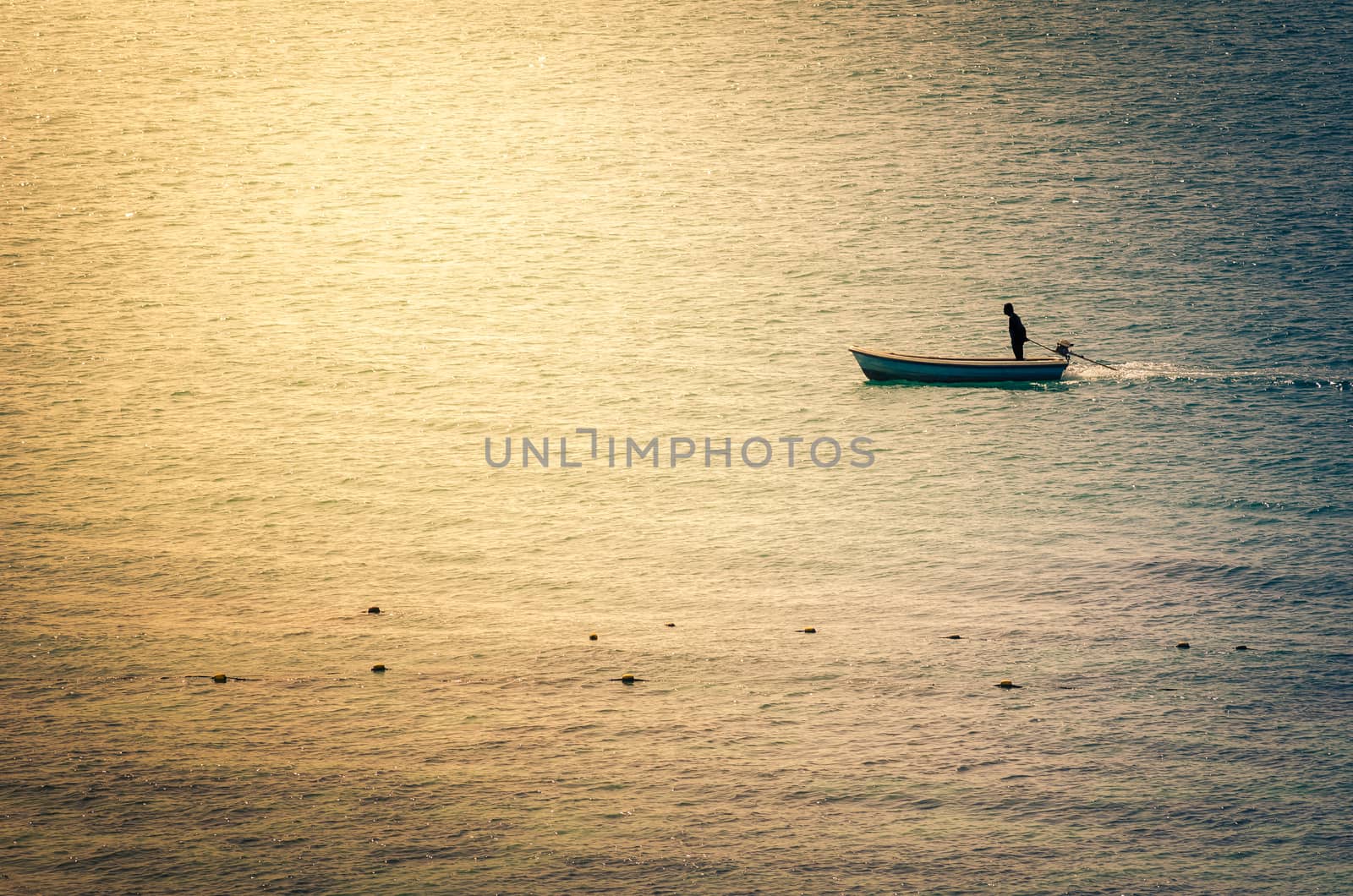 Boat on the blue sea vintage by sweetcrisis