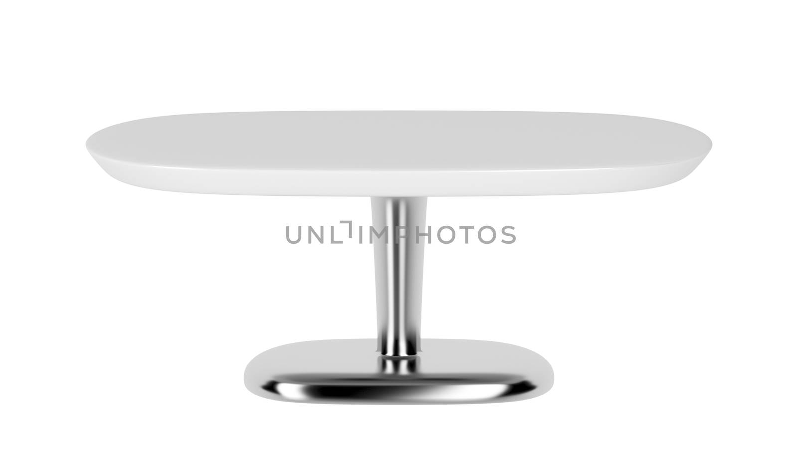 White coffee table isolated on white background