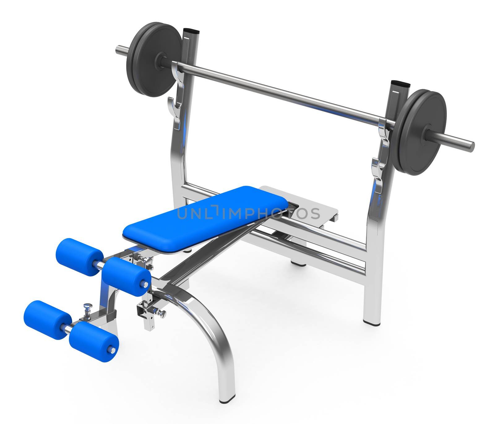 3d generated picture of fitness studio equipment