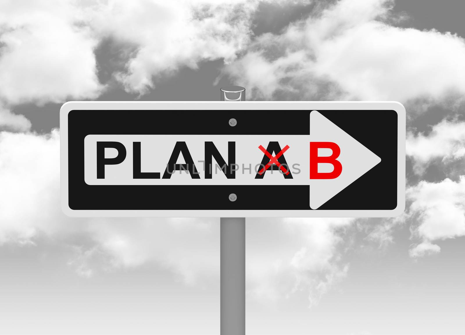 3d generated picture of a "plan b" sign