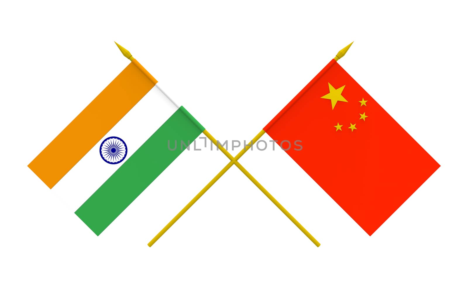 Flags, China and India by Boris15