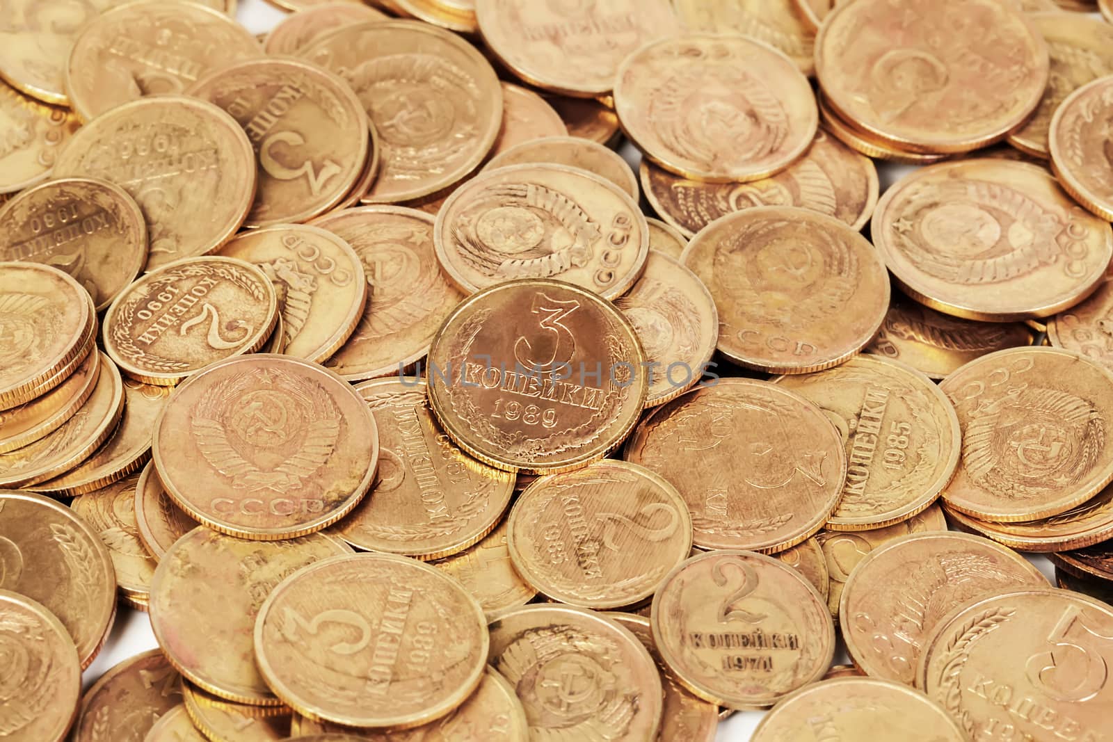 USSR old dirty coins background by RawGroup
