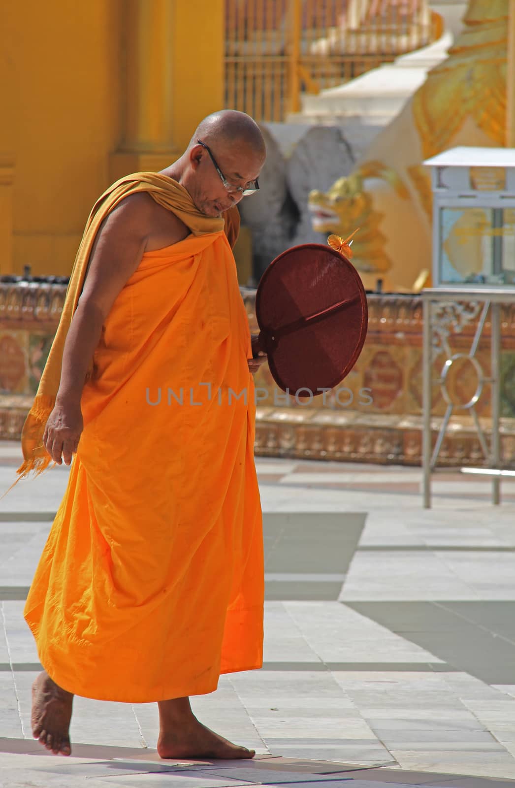 A Buddhist monk at a monastery in Myanmar Feb 2015 No model release Editorial use only