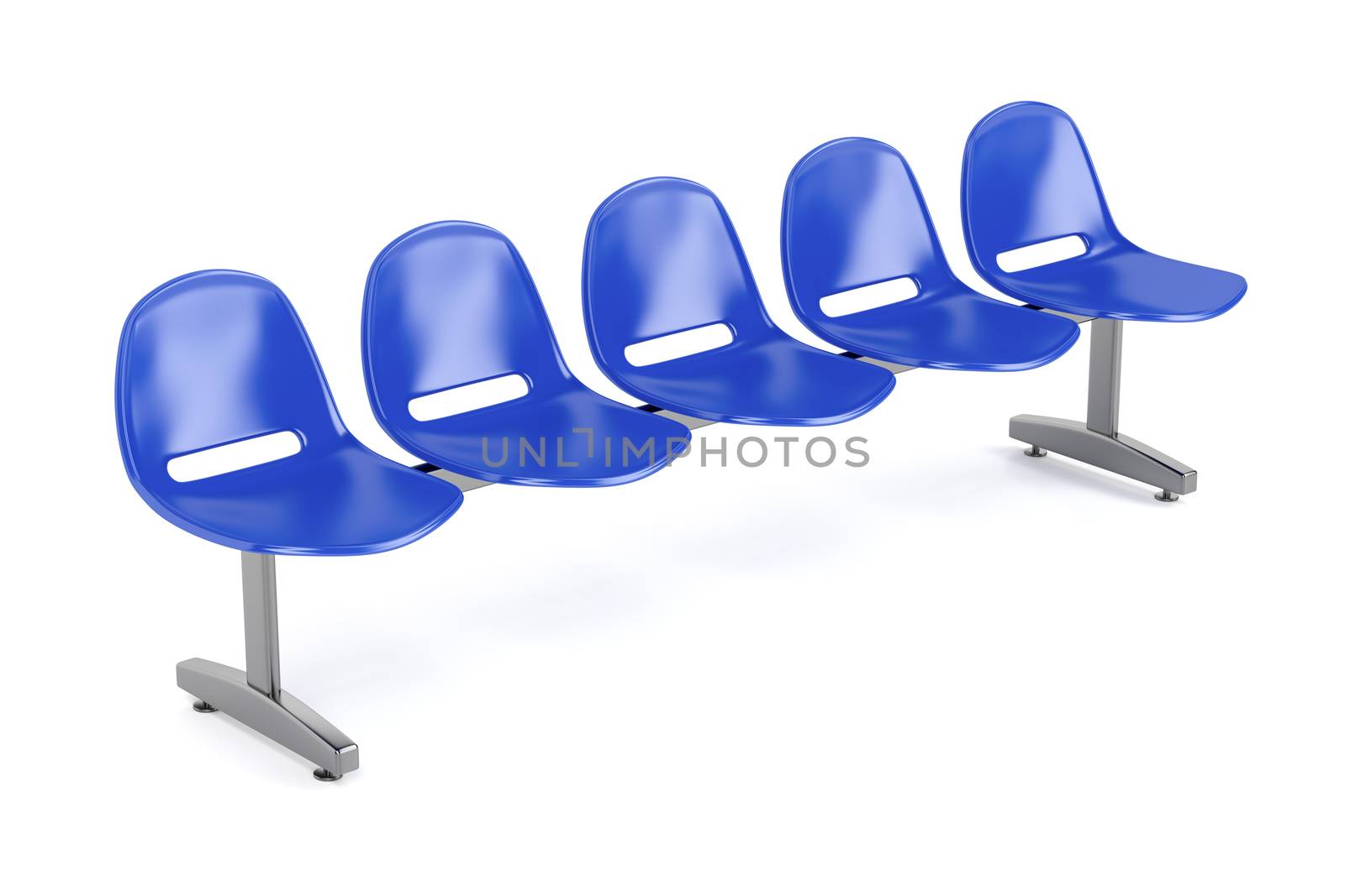 Waiting room chairs on white background