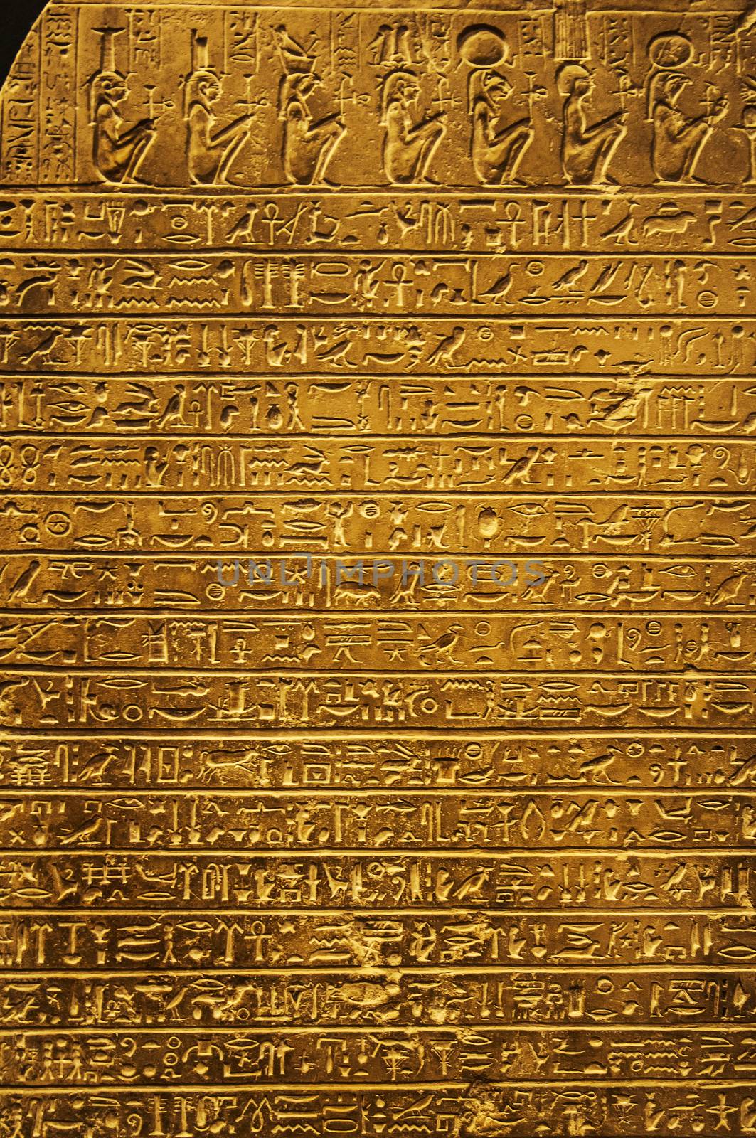 detail of Egyptian hieroglyphics inside the Vatican Museum in Rome