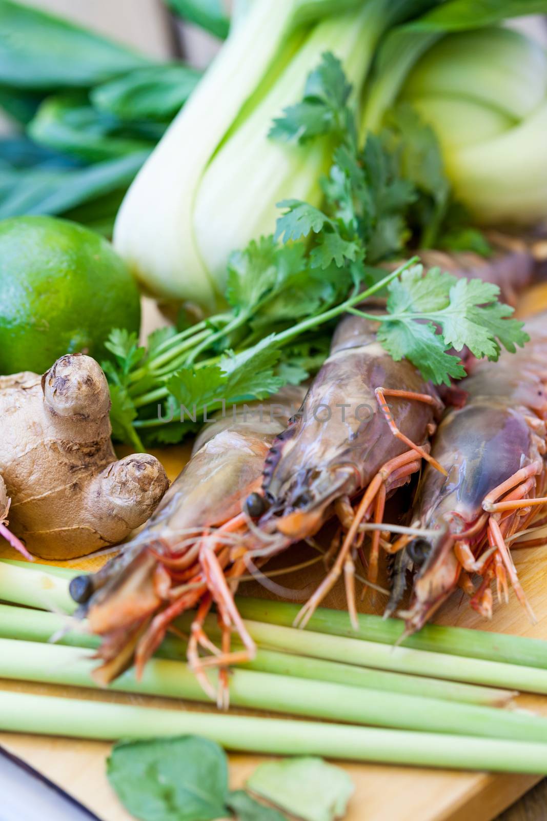 Ingredients for Thai tom yam soup by juniart