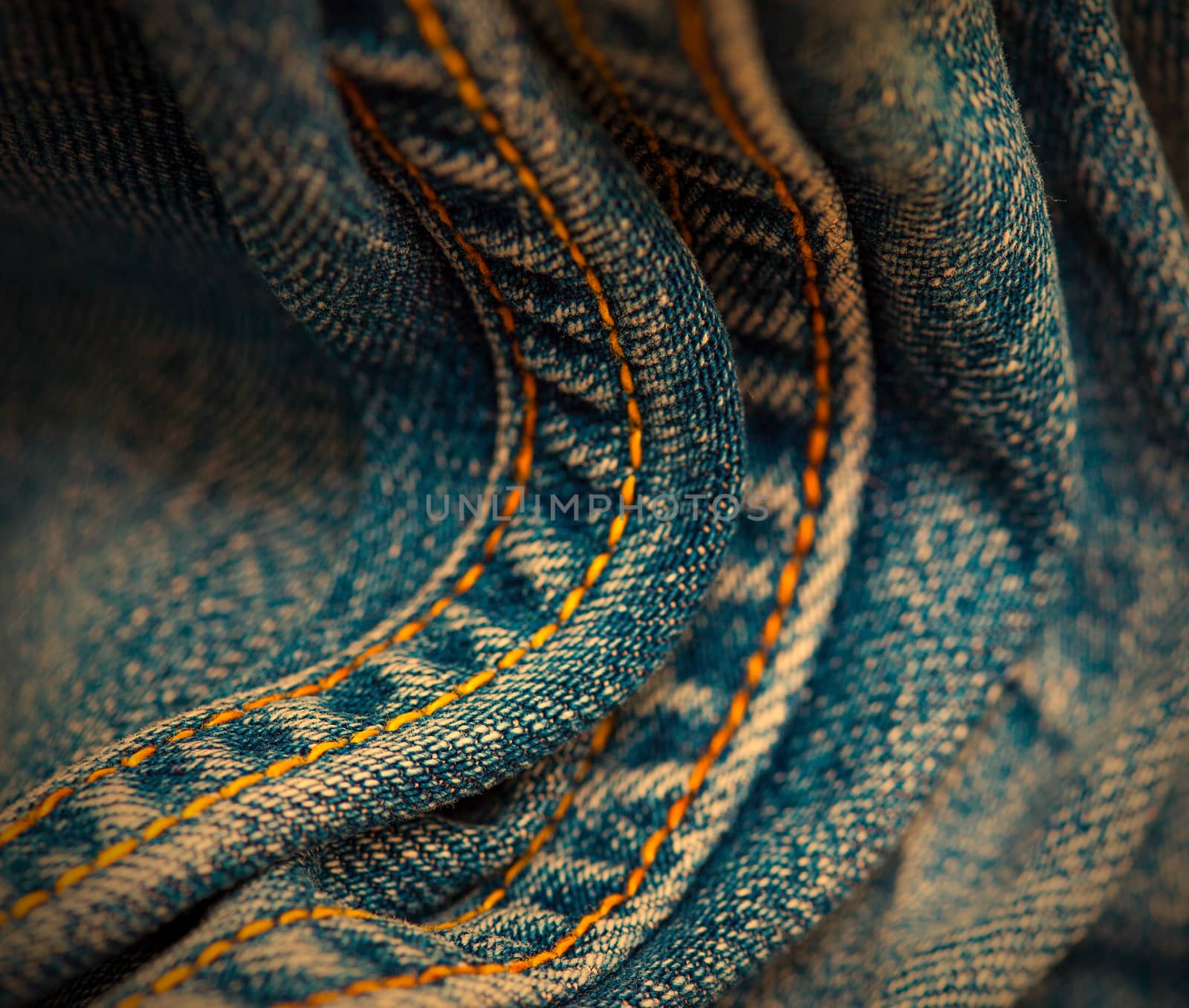 seams on the jeans, close-up. small depth sharpness. instagram image retro style