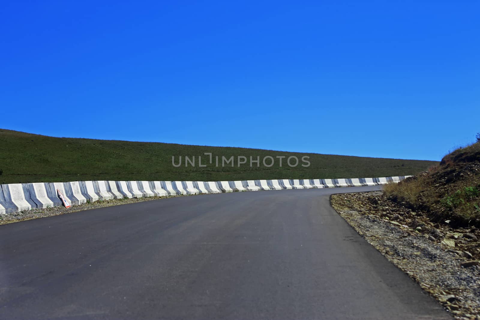 Mountain highway and landscape. North Caucasus travel.