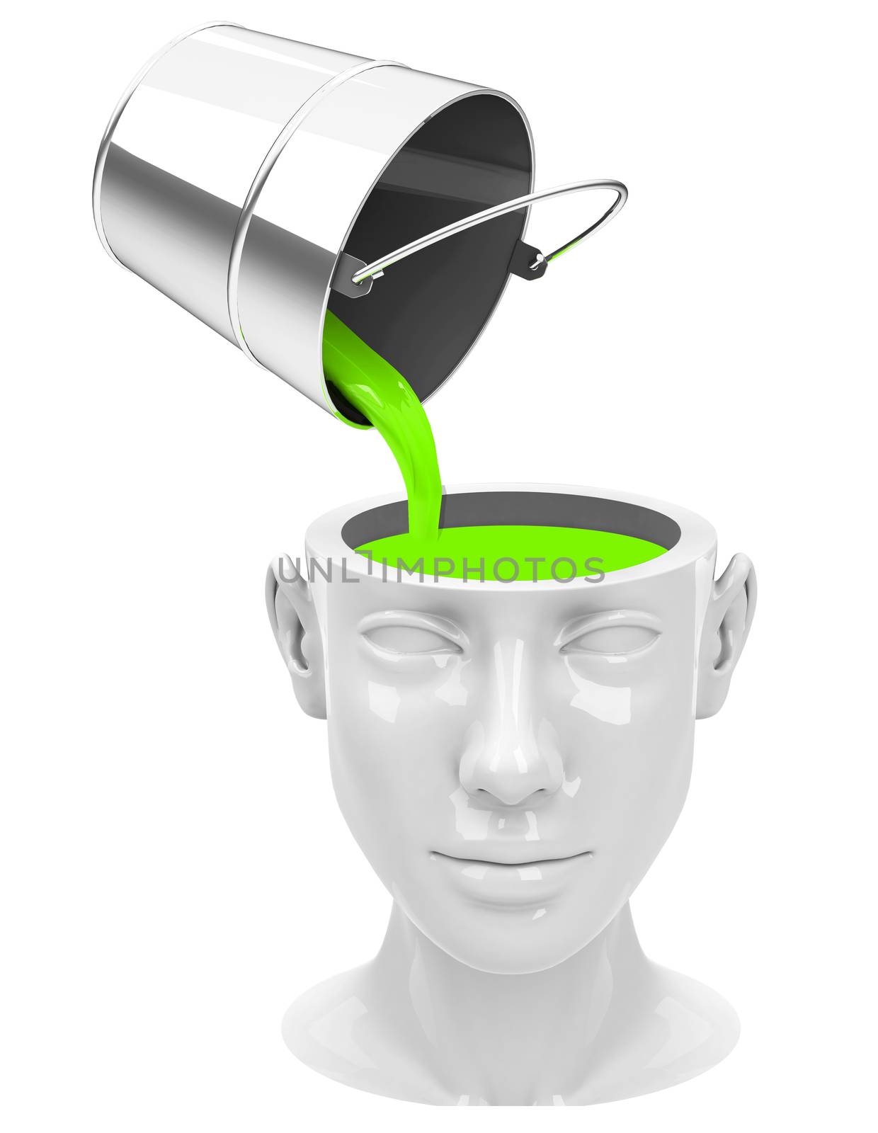 3d generated picture of think green concept