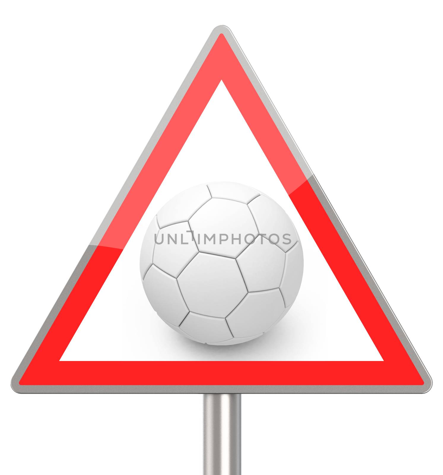 3d generated picture of a soccer ball sign