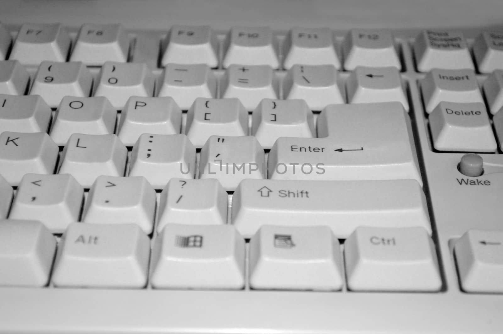 monochrome picture of computer keyboard keys